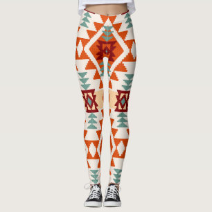 Native American Style Geometric Seamless Leggings