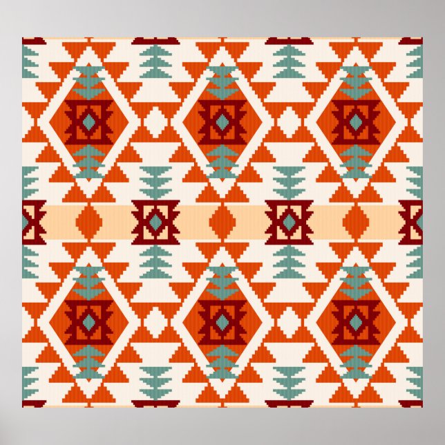Native American Style Geometric Seamless Poster (Front)