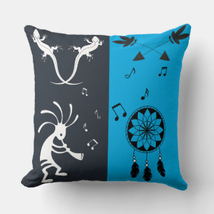 Native American Style Kokopelli Throw Pillow
