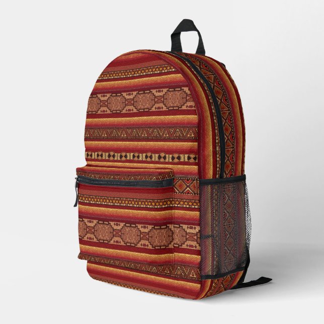 Native American Style  Printed Backpack (Back Corner Right)
