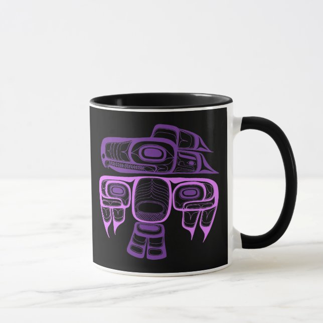 Native American Style Tlingit thunderbird purple Mug (Right)