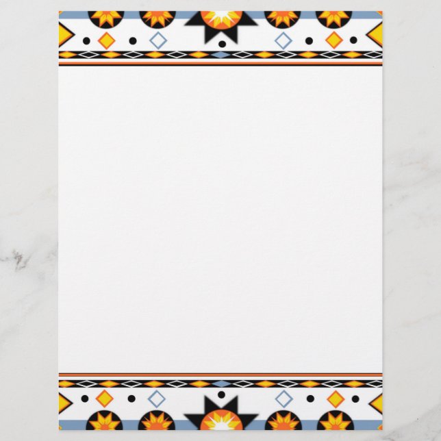 Native American Sun Pattern Letterhead (Front)