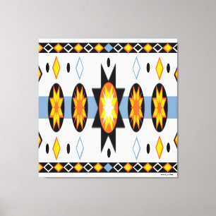 Native American Sun Pattern Stretched Canvas Print