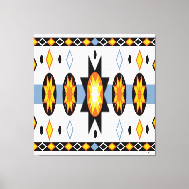 Native American Sun Pattern Stretched Canvas Print (Front)