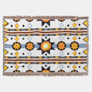 Native American Sun Pattern Throw Blanket
