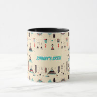 Native American teepee patterned & editable