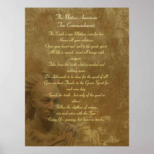 Native American Ten Commandments poster (Front)