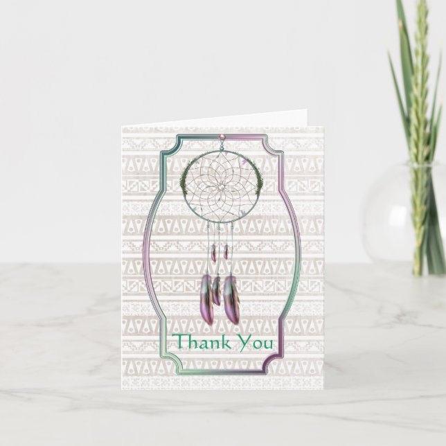 Native American Thank You Card with Dreamcatcher (Front)