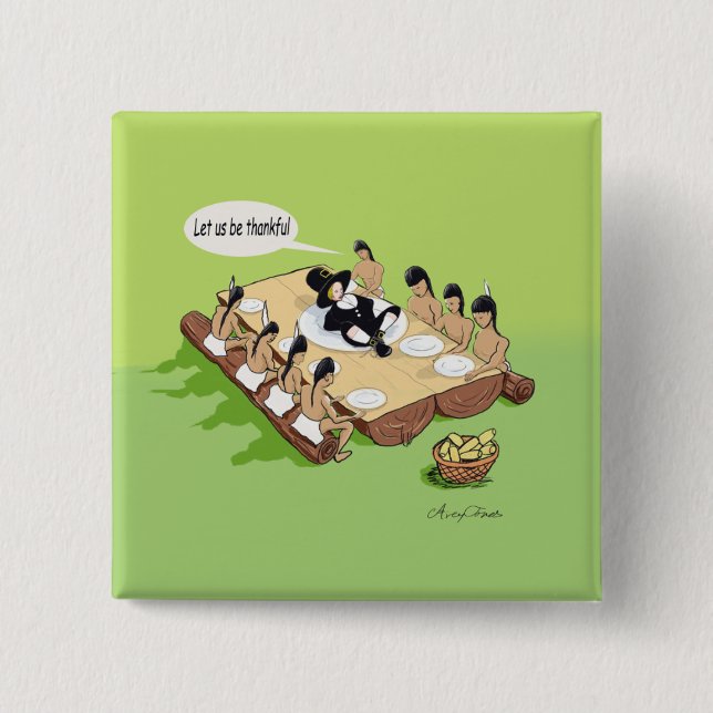 Native American Thanksgiving 15 Cm Square Badge (Front)