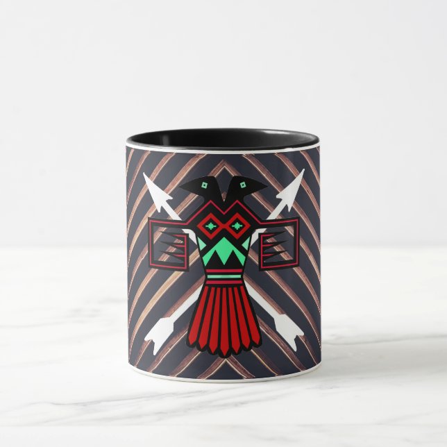 Native American Thunderbird Petroglyph Symbol Mug (Center)