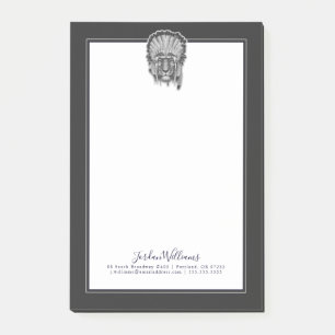 Native American Tiger Chief   Add Your Name Post-it Notes