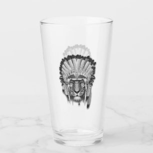 Native American Tiger Chief Glass
