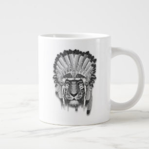 Native American Tiger Chief Large Coffee Mug