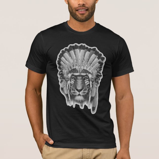Native American Tiger Chief T-Shirt (Front)