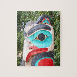 Native American Totem Pole, Anchorage, Alaska 2 Jigsaw Puzzle