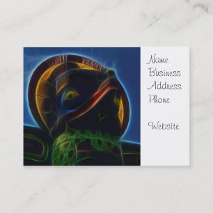 Native American Totem Pole Fractal Art Design Business Card
