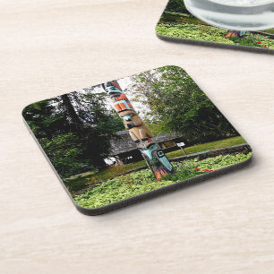 Native American Totem Poll Glacier Park Montana Coaster