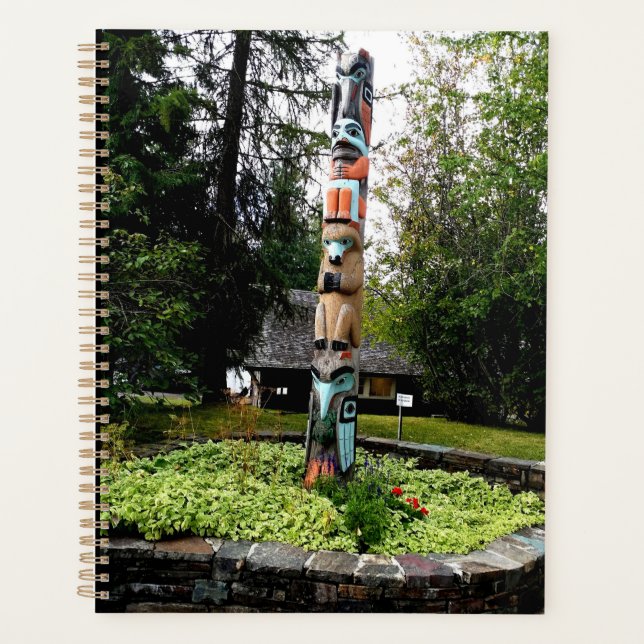 Native American Totem Poll Glacier Park Montana  Planner (Front)