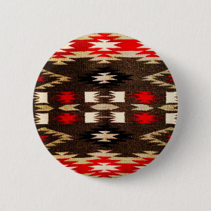 Native American Tribal Design Print 6 Cm Round Badge