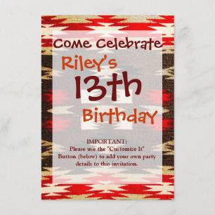 Native American Tribal Design Print Invitation