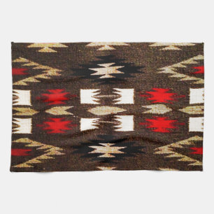 Native American Tribal Design Print Tea Towel