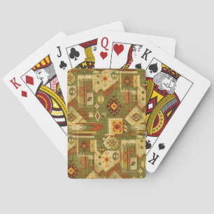 Native american tribal fabric I + your ideas Playing Cards