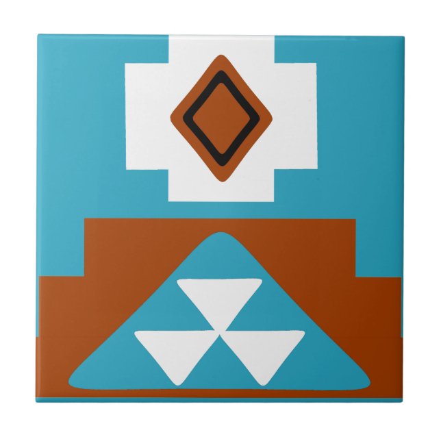 Native American Tribal Inspired Pattern Tile (Front)