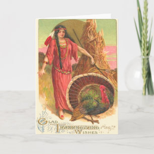 Native American & Turkey Holiday Card
