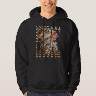 Native American Usa Flag Cherokee Patriotic Indian Hoodie
