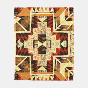 Native American, Vintage Hand-Drawn Abstract. Fleece Blanket