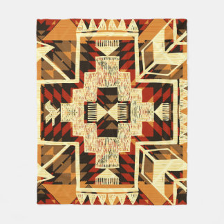 Native American, Vintage Hand-Drawn Abstract. Fleece Blanket