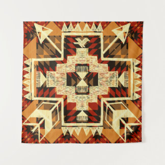 Native American, Vintage Hand-Drawn Abstract. Tapestry
