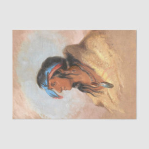 Native American Vintage Painting White Plume Tissue Paper