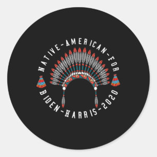 Native American Voters For Biden-harris Anti-trump Classic Round Sticker
