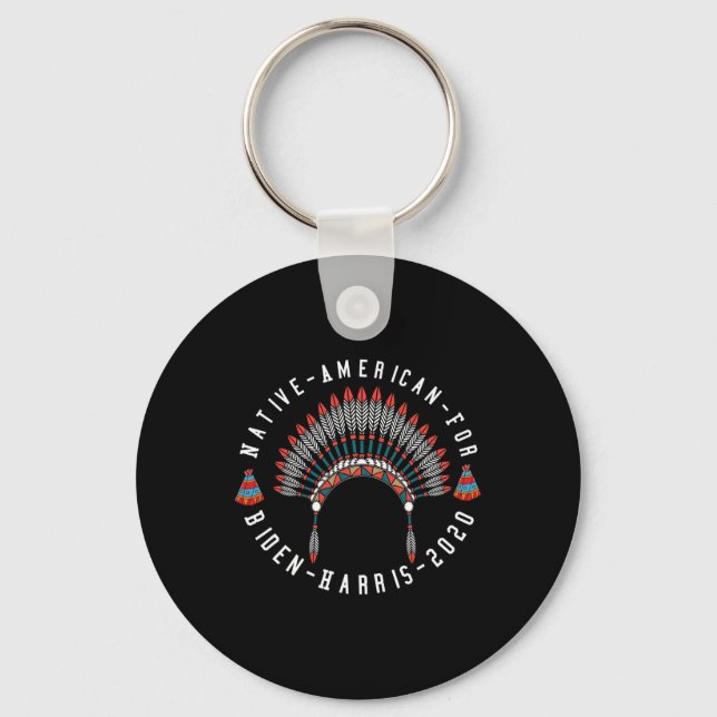 Native American Voters For Biden-harris Anti-trump Key Ring (Front)