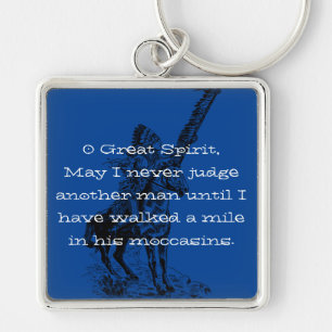 Native American "Walk a mile in his moccasins" Key Ring