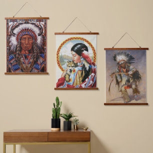 Native American Wall Hanging Tapestry Set of 3