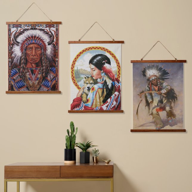 Native American Wall Hanging Tapestry Set of 3 (Asymmetrical)