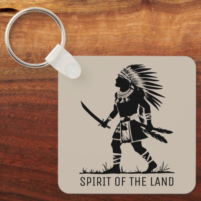Native American Warrior  Key Ring (Front)