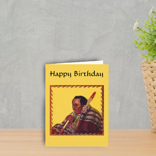 Native American Warrior Peace Pipe Birthday Card