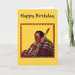 Native American Warrior Peace Pipe Birthday Card