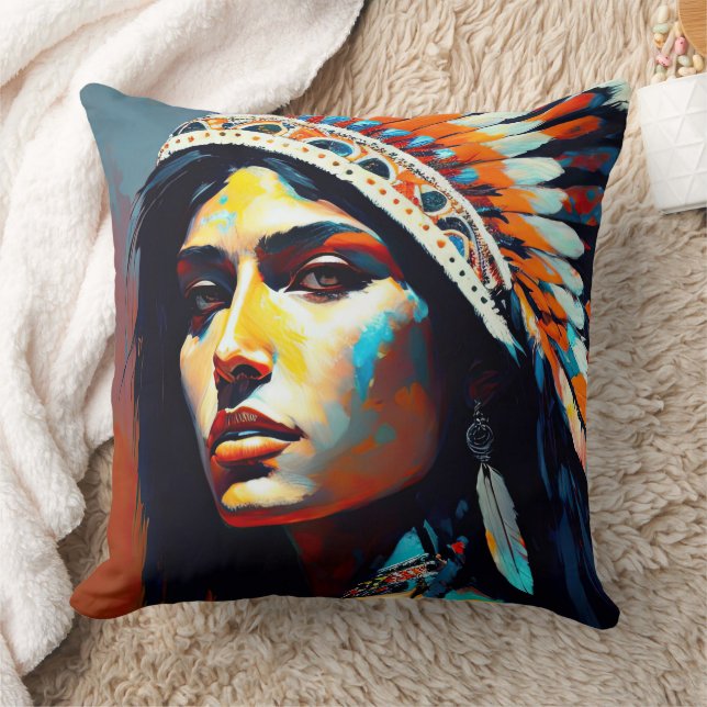 Native American Warrior Princess Cushion (Blanket)