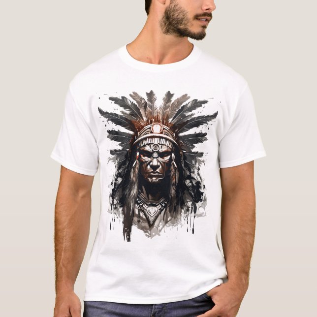 Native American Warrior T-Shirt (Front)