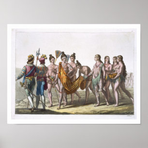 Native American Widows Approach their Chief for Pe Poster