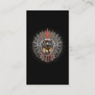 Native American Wolf Art Business Card
