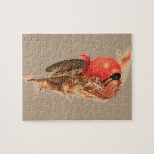 Native American Wolf Clan Cherokee Indian Warrior Jigsaw Puzzle