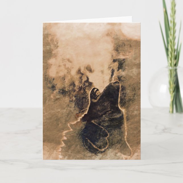 Native American Wolf Greeting Card (Front)