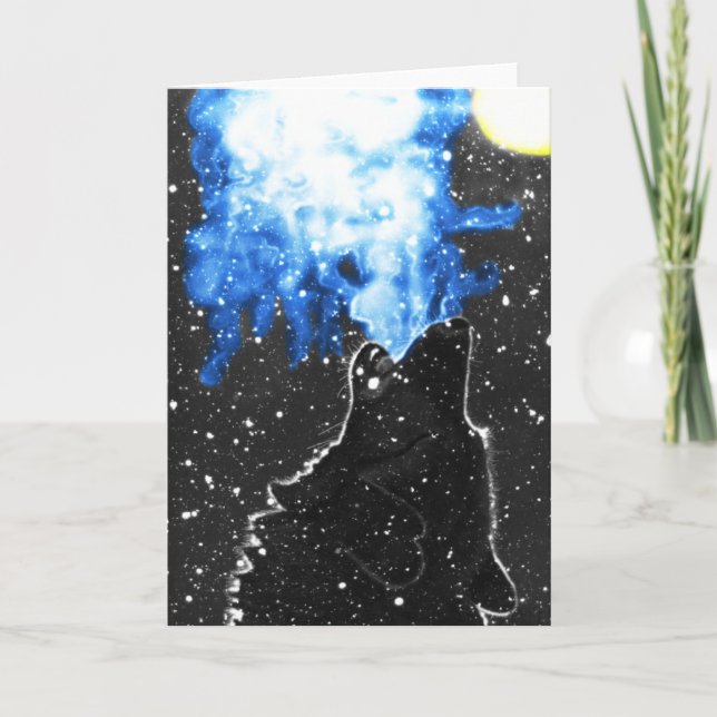 Native American Wolf Greeting Card (Front)