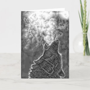 Native American Wolf Greeting Card
