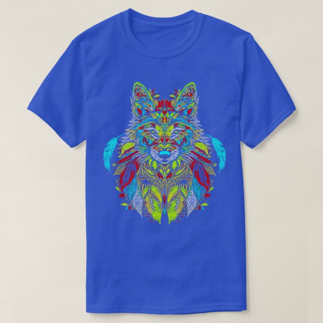 Native American Wolf T-Shirt (Design Front)